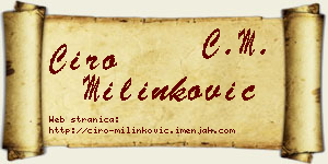 Ćiro Milinković vizit kartica